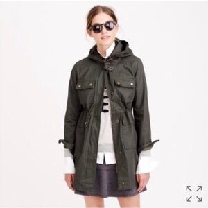 JCrew Waxed Field Coat w/ Hood